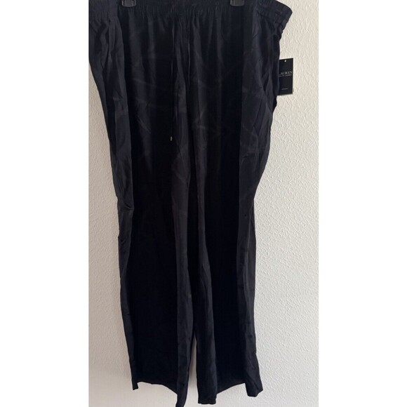 Lauren Ralph Lauren Womens Drawstring Plus Size Wide-Leg Jacquard Pants black 3x - Picture 5 of 10